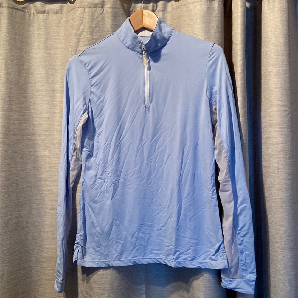 Kastel Denmark powder-blue long-sleeve sun-protective riding top in Medium.